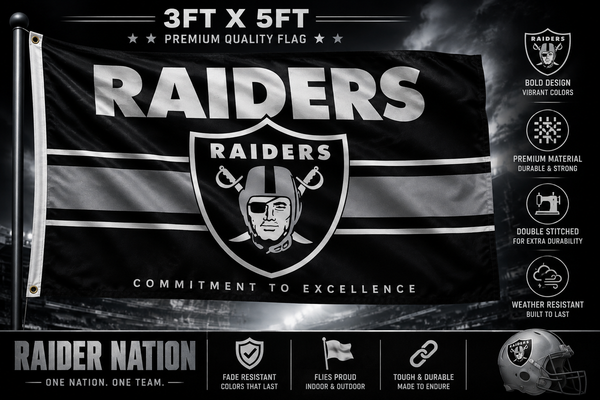 Raiders Flags 3ft x 5ft