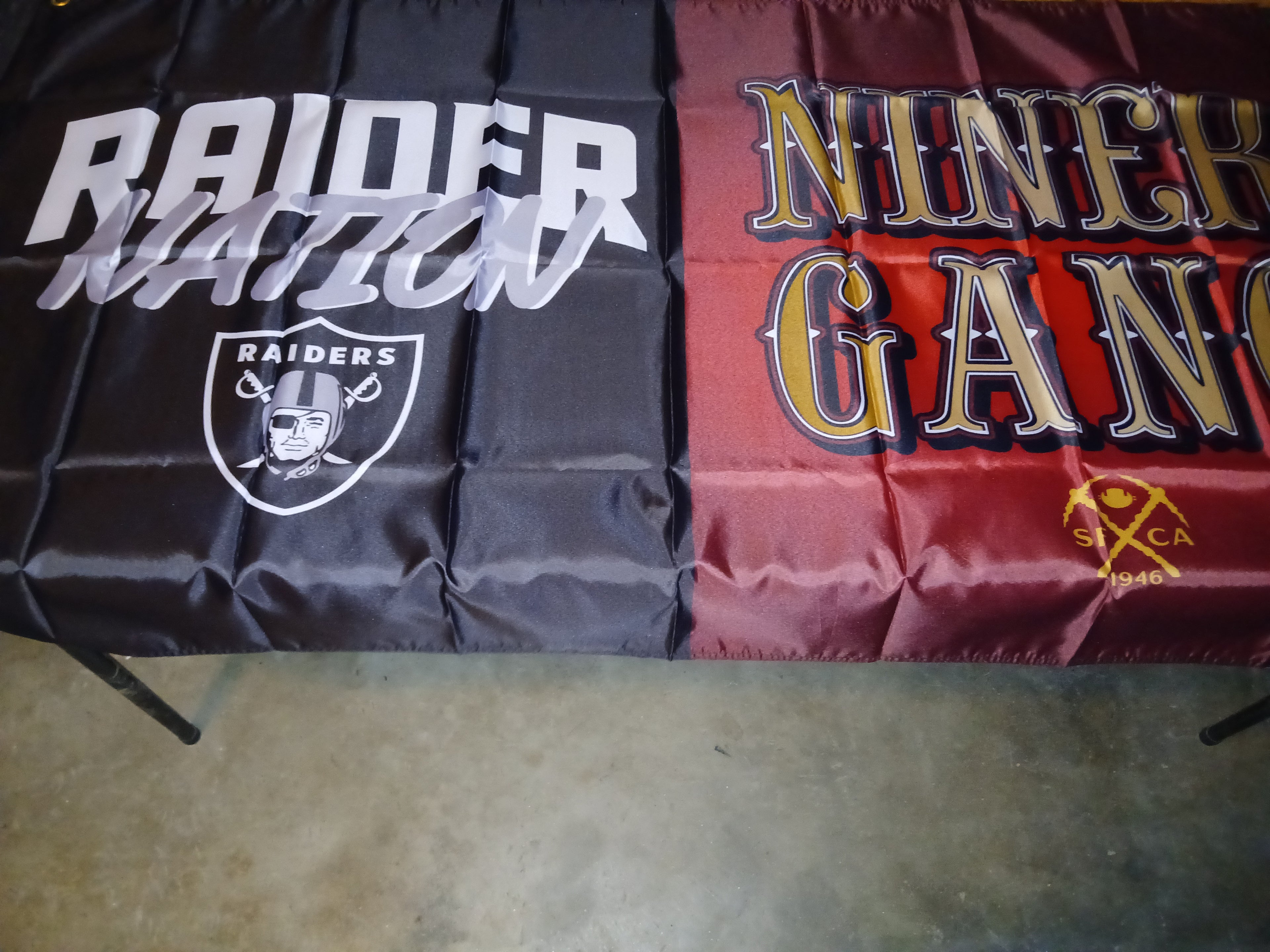 House Divided 49ers / Raiders Flag